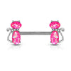 Nippelpiercing Katzen Opal