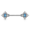 Nippelpiercing Blume Zirkonia Opal