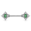 Nippelpiercing Blume Zirkonia Opal
