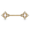 Nippelpiercing Blume Zirkonia Opal