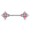 Nippelpiercing Blume Zirkonia Opal