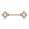 Nippelpiercing Blume Zirkonia Opal