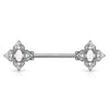 Nippelpiercing Blume Zirkonia Opal