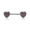 Nippelpiercing Herz Glänzender Synthetik Stein