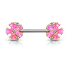 Nippelpiercing Blumen Opal Gold PVD