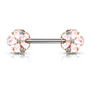Nippelpiercing Blumen Opal Gold PVD