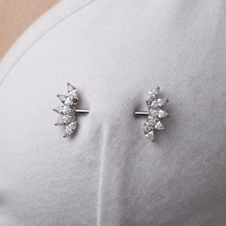 Nipple Piercing Marquise Cut 5 cubic Zirconia – getragen