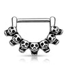 Nippelpiercing Totenköpfe Clicker
