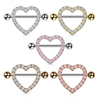 Nippelpiercing Herz Zirkonia