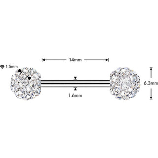 Nipple Piercing ferido crystal balls