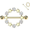 Nipple Piercing star round zirconia