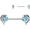 Nipple Piercing dolphin zirconia