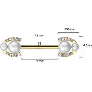 Nippelpiercing Hufeisen Perle