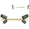 Nipple Piercing pearl baguette cut zirconia
