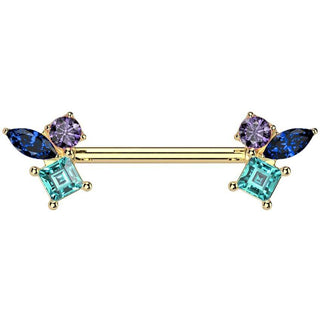 Nipple Piercing multicolor zirconias