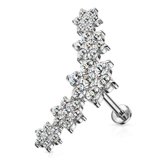 Labret Blumen Zirkonia Innengewinde