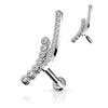 Labret Stab Gebogen Zirkonia Innengewinde