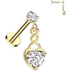 Labret heart zirconia Internally Threaded