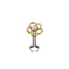 Labret Blume Zirkonia Innengewinde