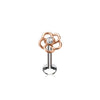 Labret Blume Zirkonia Innengewinde