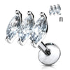 Labret Marquise Schliff 3 Zirkonia Innengewinde