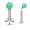 Labret Kugel Opal Silber Innengewinde