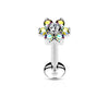 Labret Blume Zirkonia Silber Innengewinde