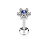 Labret Blume Zirkonia Silber Innengewinde
