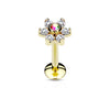 Labret Blume Zirkonia PVD Innengewinde