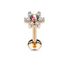 Labret Blume Zirkonia PVD Innengewinde