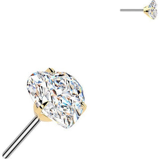Titanium Top top moissanite heart Push-In