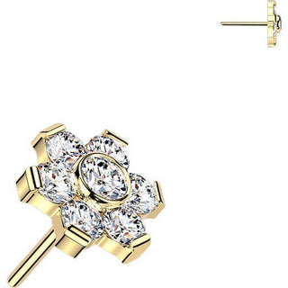 Titanium Top top flower prong set moissanite Push-In