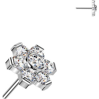 Titanium Top top flower prong set moissanite Push-In
