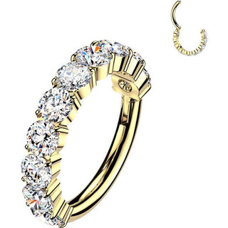 Titanium Ring 10 Outward Facing Prong Setting Moissanites Clicker