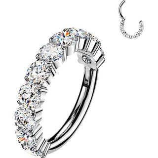 Titanium Ring 10 Outward Facing Prong Setting Moissanites Clicker