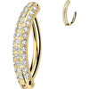 Titanium Belly Button Piercing pave cnc set moissanite triple line Clicker