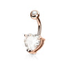 Belly Button Piercing Heart Zirconia