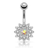 Bauchnabelpiercing Blume Zirkonia
