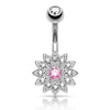 Bauchnabelpiercing Blume Zirkonia