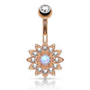Bauchnabelpiercing Blume Zirkonia Opal