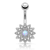 Bauchnabelpiercing Blume Zirkonia Opal