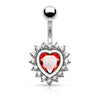 Bauchnabelpiercing Herz Zirkonia