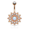 Bauchnabelpiercing Blume Zirkonia Opal