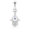 Bauchnabelpiercing Hamsa beweglich Zirkonia