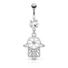 Bauchnabelpiercing Hamsa beweglich Zirkonia
