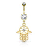 Bauchnabelpiercing Hamsa beweglich Zirkonia