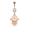 Bauchnabelpiercing Hamsa beweglich Zirkonia
