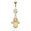 Bauchnabelpiercing Hamsa beweglich Zirkonia