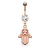 Bauchnabelpiercing Hamsa beweglich Zirkonia