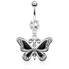 Bauchnabelpiercing Schmetterling beweglich Zirkonia